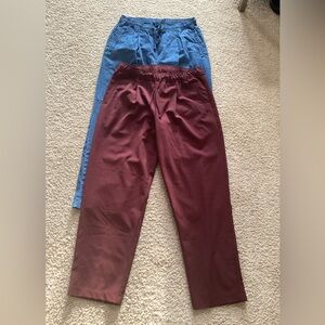 Old Navy Billie Ankle Blue Denim and Maroon Pants M